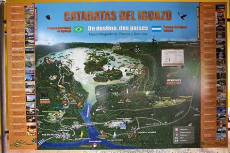 Mapa De Foz De Iguaçu No Lado De Argentina Foto Editorial Imagem De