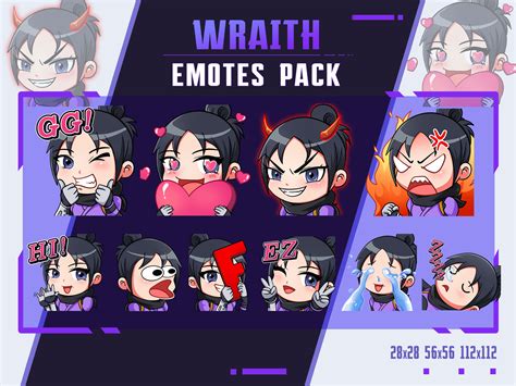 Wraith Apex Legends Emotes Twitch Emote Pack Streamer Emotes Youtube