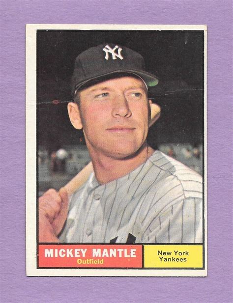 Topps Mickey Mantle Hof New York Yankees Creased But Looks