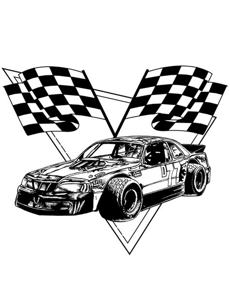 Race Car Checkered Flags Coloring Page Free Printable Coloring Pages