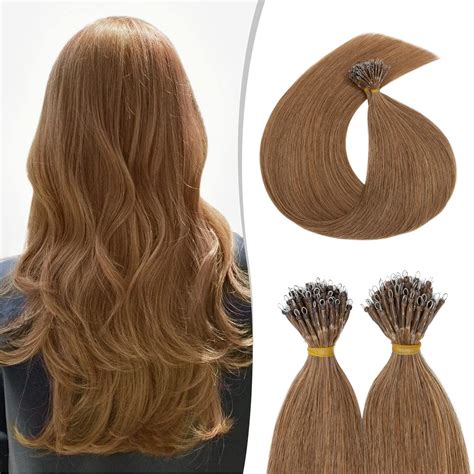 Amazon Nano Ring Human Hair Extensions Pre Bonded Keratin Fusion