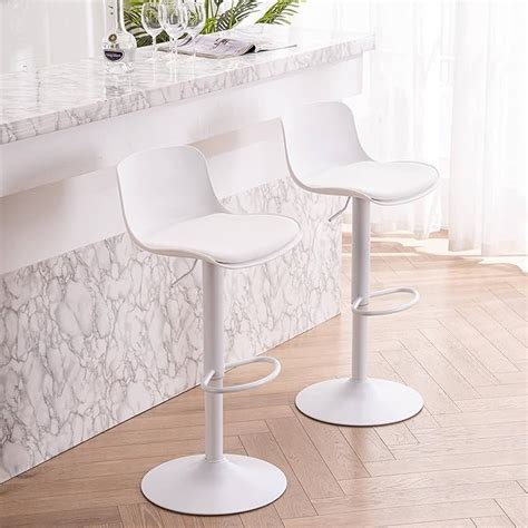 Amazon Youtaste White Bar Stools Set Of Adjustable Counter