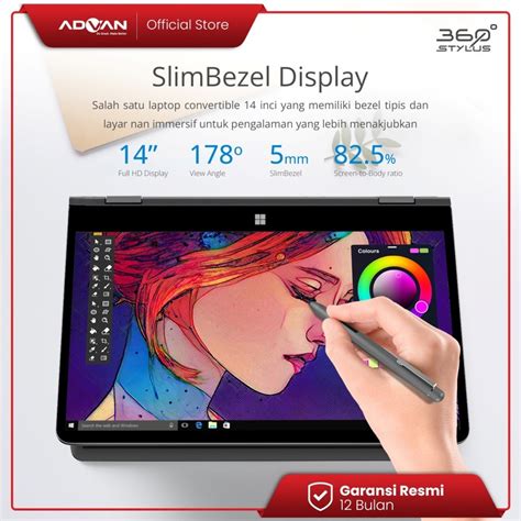 Advan 360 Stylus Laptop Flip 2in1 Tablet Touchscreen INTEL i5 8+256GB ...