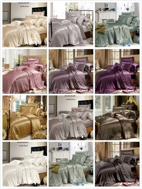 Taihu Snow Luxury Pure Dyed Mulberry Silk Satin Bedding Set Silk Bed