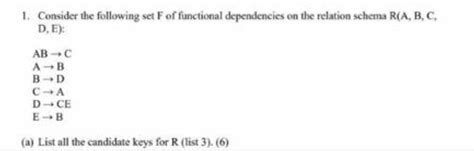 Solved Consider The Following Set F Of Functional Chegg