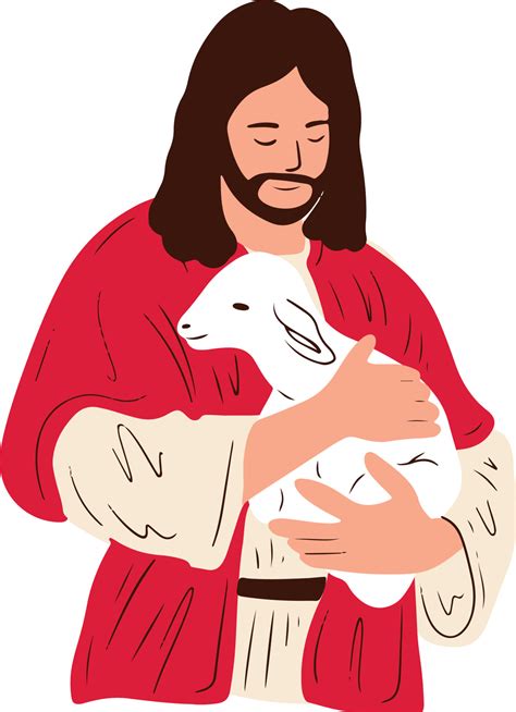 Jesus The Good Shepherd Illustration 24543066 Vector Art At Vecteezy