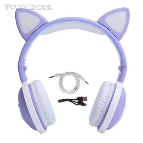 Oreille De Chat Mignon Brillant Sans Fil Bluetooth Casque Hi En France