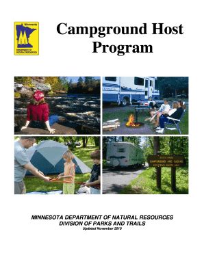 Fillable Online Files Dnr State Mn Campground Host Program Campground