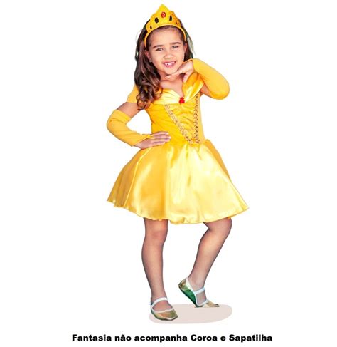 Fantasia Infantil Princesa Bela E A Fera Curto Carnaval