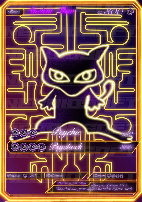 Neon Ancient Mew Card — Nerdiosoft