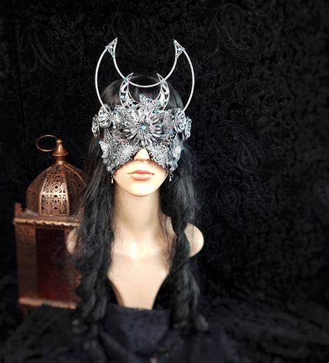 Halo Blind Mask The Moon Fantasy Costume Goth Crown Gothic Headpiece Medusa Costume Larp