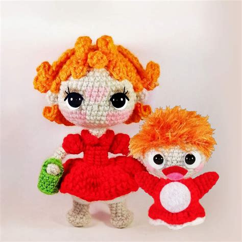 Ponyo Human And Fish Inspired Amigurumi Plush Set Moon Bunny Crochet