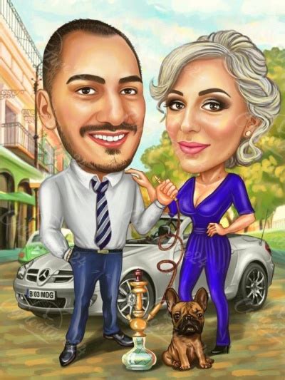 Customized Rich Couple Caricature Picture From A Photo The Perfect