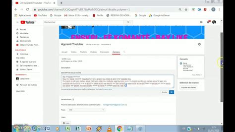Comment Faire La Déscription De Votre Chaine Youtube 2020 Youtube