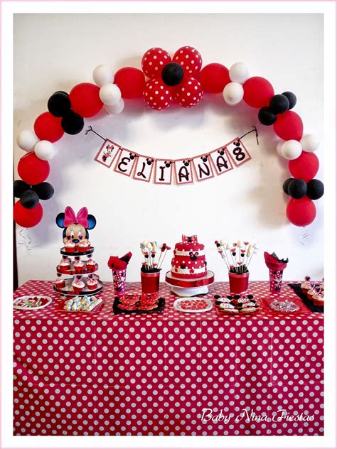 Baby Nina Fiestas Decoración Para El Cumple Minnie Mouse De Eliana