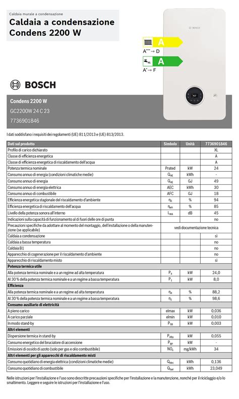 Caldaia Bosch Condens 2200 W 24 C A Condensazione 24 KW 11 6 L M