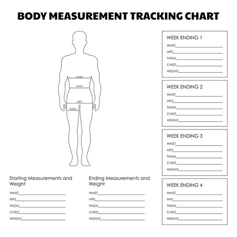 Printable Male Body Measurements Chart