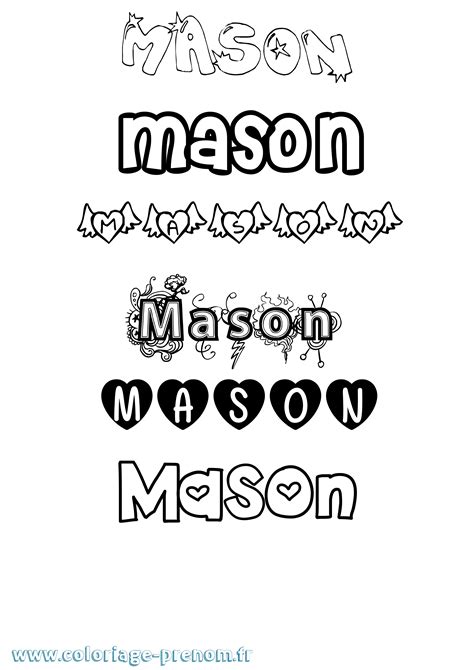 Mason Name Coloring Pages Coloring Pages