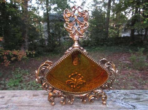 Antique Ornate French Ormolu Perfume Bottle Large Victorian Brass