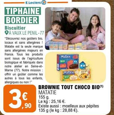 Promo Brownie Tout Choco Bio Matatie Chez E Leclerc ICatalogue Fr