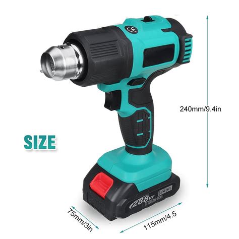 Cordless Handheld Hot Air Gun Temperatures Adjustable With Nozzles Electric Heat Guns