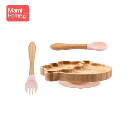 Assiette Plateau Repas En Bambou Forme De Mouton Rose YWEI Pour