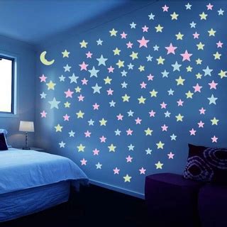 Estrelas Neon Que Brilham No Escuro Fluorescentes Decora O Quarto Teto