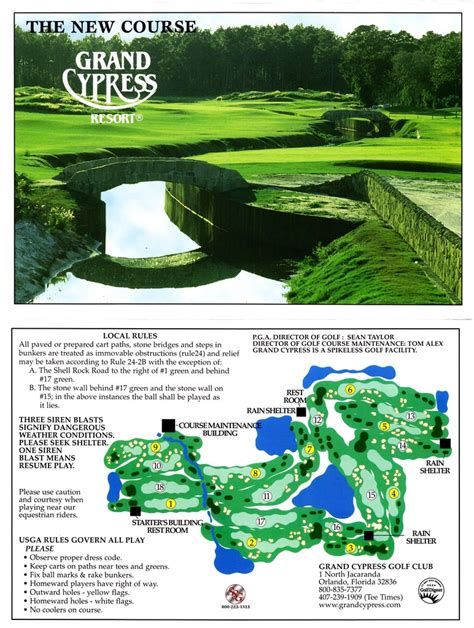 Grand Cypress GC- New - Actual Scorecard | Course Database