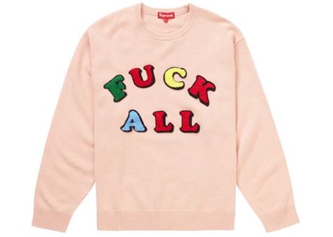 Supreme Jamie Reid Fuck All Sweater Dusty Pink Solesense