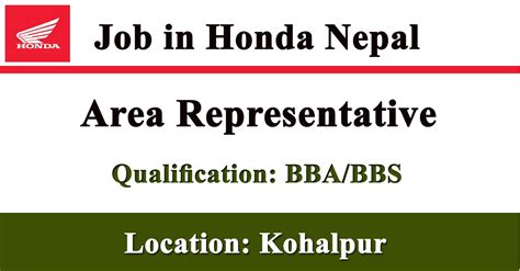 Area Representative Job In Nepal Honda Nepal Merorojgari