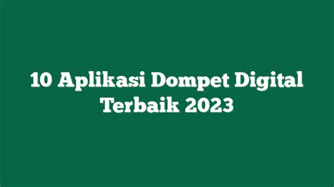 Aplikasi Dompet Digital Terbaik