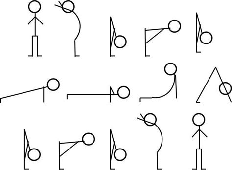 Sun Salutation Stick Figures Yoga Yoga Stick Figures Yoga Sun