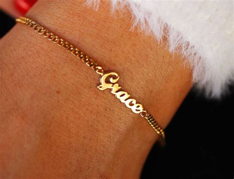 Name Bracelet Curb Chain Name Bracelet Gold Name Bracelet Etsy Mens