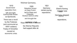 Weimar Republic Timeline | PPT