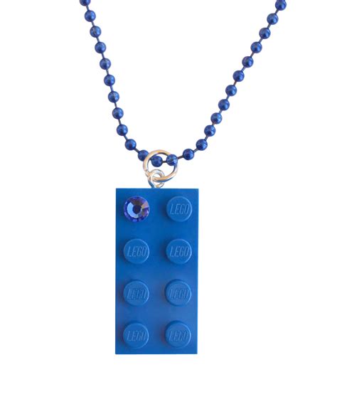 Dark Blue LEGO® Brick 2x4 With a Blue SWAROVSKI® Crystal on a Silver ...