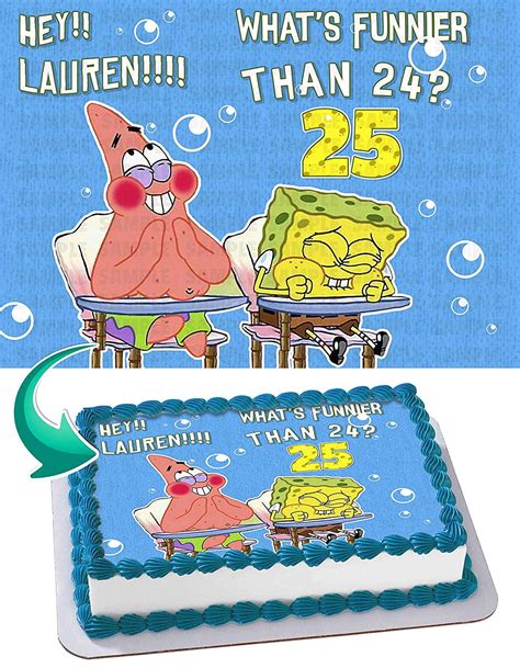 Spongebob And Patrick Edible Cake Image Frosting Sheet Party Cake