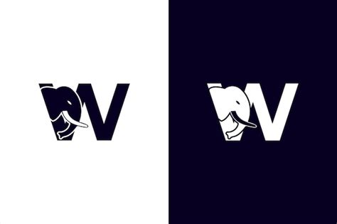 Premium Vector Initial Letter W With Elephant Abstract Vector Logo