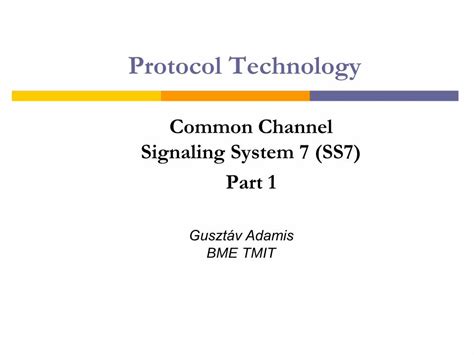 Pdf Common Channel Signaling System 7 Ss7 Part 1 Filecommon Channel