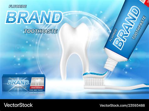 Whitening toothpaste ads tooth model and dental Vector Image