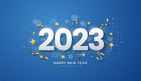 Happy New Year 2023 Festive Realistic Decoration Celebrate Party 2023