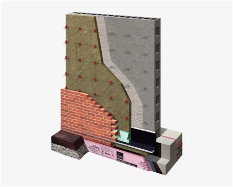 Cmu Wall Masonry Veneer Mineral Wool Ci With Fluid Continuous