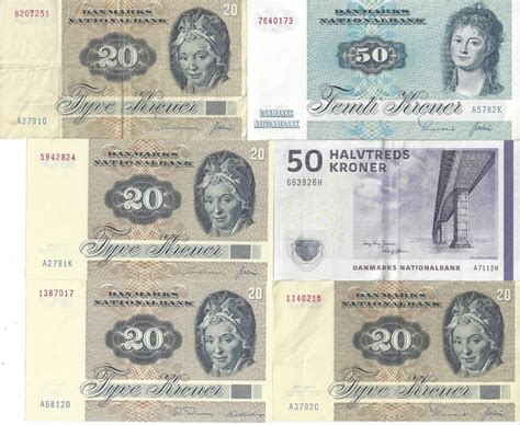 sehr schöne 2 x 50 und 4 x 20 Kronen Banknoten aus Dänemark Kaufen