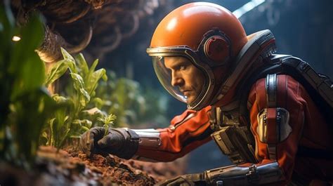 Premium Ai Image Astronaut Growing Plant Hd K Wallpaper Stock