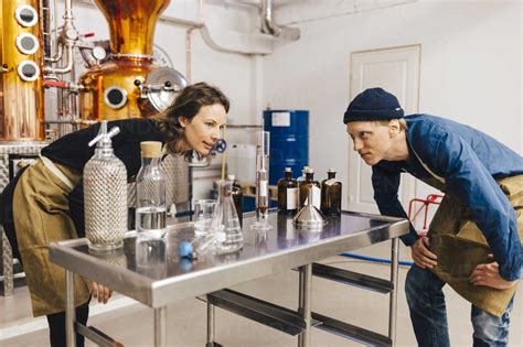 Workers At Gin Distillery Stock Photo