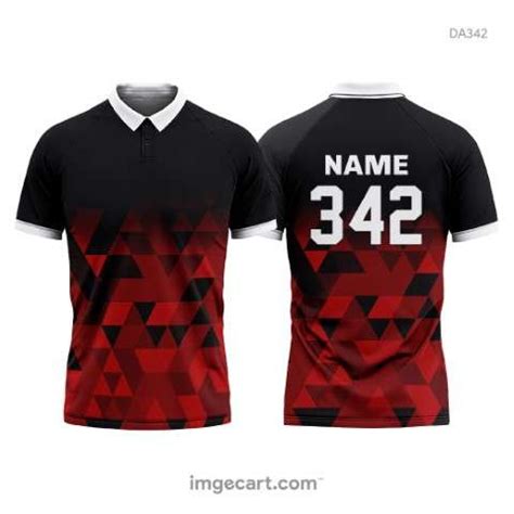 Volleyball Jersey Design Black with red - imgecart