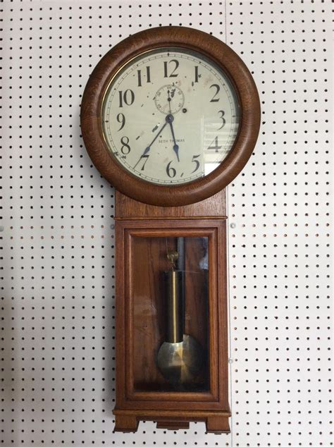 Lot Oak Cased Antique Seth Thomas 2 Regulator Clock