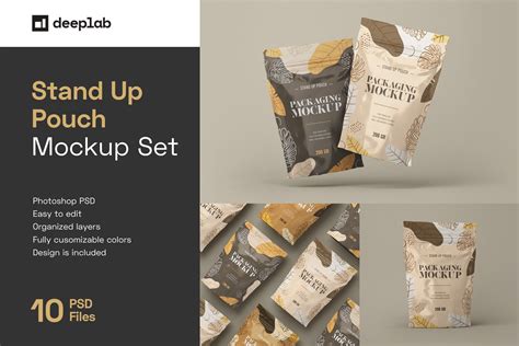 Stand Up Pouch Mockup Set Merchandise Mockups Creative Market