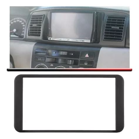 Moldura Painel Radio Corolla Hilux Sw4 Srv Std 05 A 11 2 Din Cor Preto