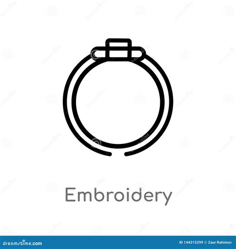 Icono Del Vector Del Bordado Del Esquema La L Nea Simple Negra Aislada