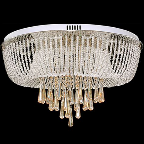 Round Crystal Ceiling Light Led Crystal Lamp Lighting Fixture Modern